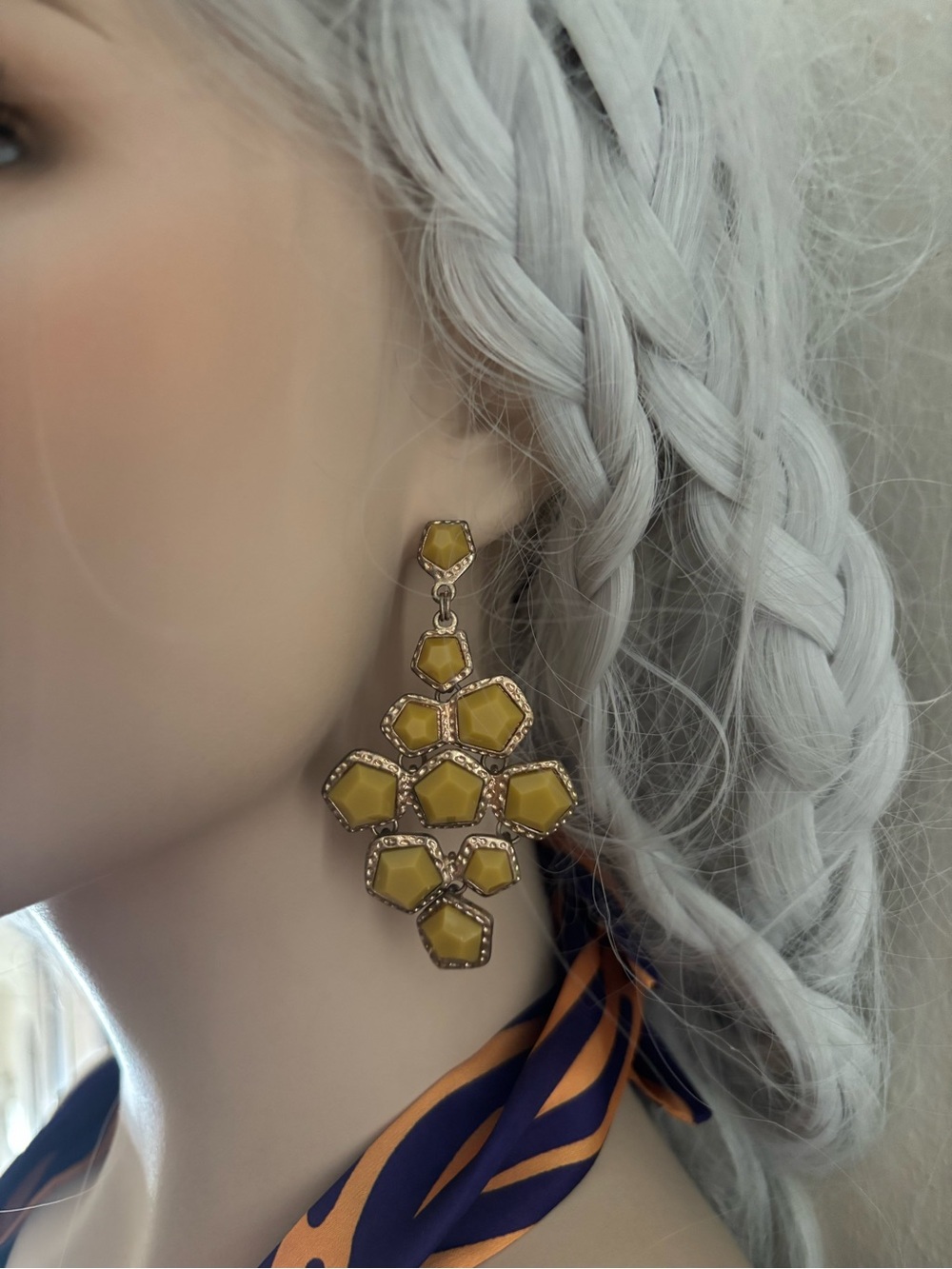 LSU Yellow Gold tone Dangle Earrings